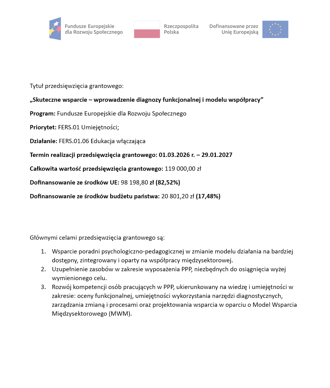 Informacja o przedsięwzięciu grantowym